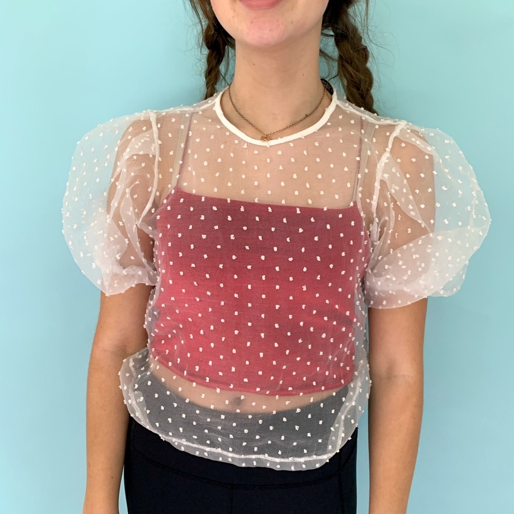 Sheer Cover Up Top - Zara, size S